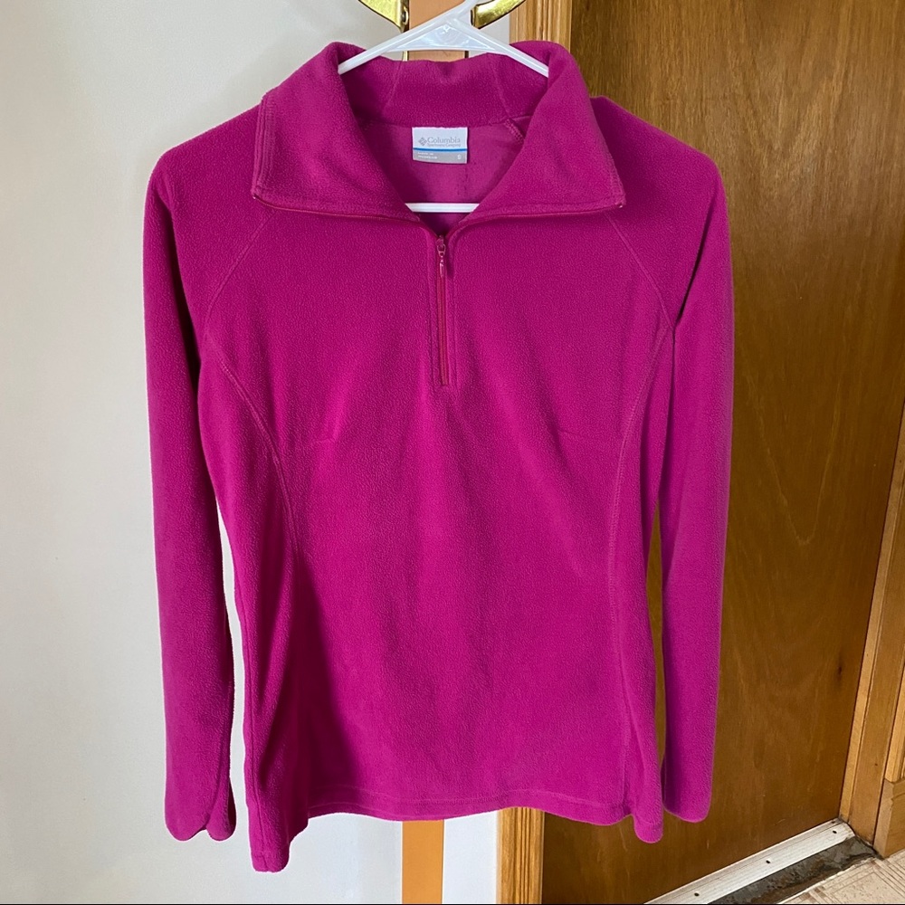 Columbia Pink 1/4 Zip Fleece Pullover Sweater